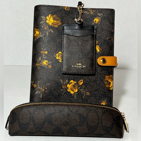 Coach Floral Print Wallet and Pouch Set